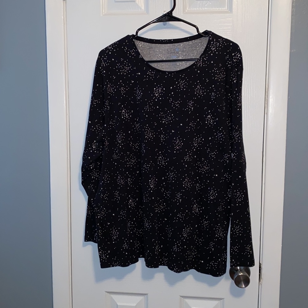 Black/White/Tan Abstract LS